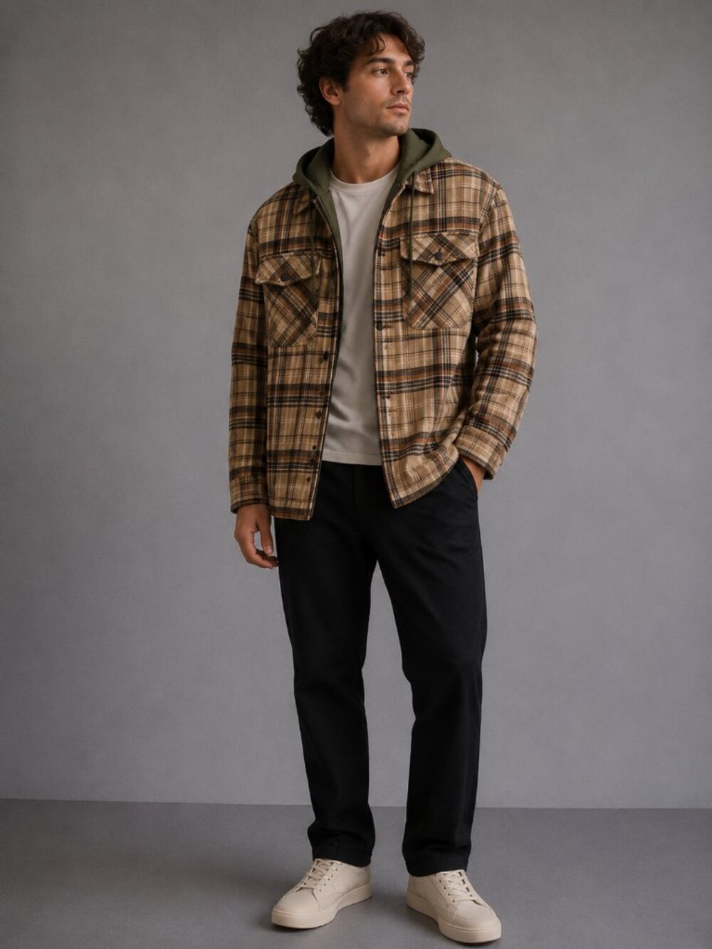 Dakine Ryder Reversible Flannel Insulated Hooded Shacket Jacket Size Medium - Picture 1 of 11